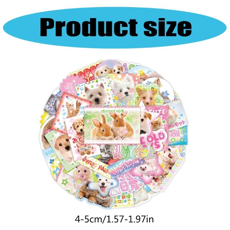 40Counts Dog Cats Sticker Animal Aesthetic Sticker for Laptop Scrapbook Journal Phone Case Skateboard Luggage Wrapping