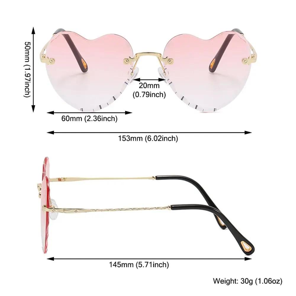 Cute Love Heart Thin Metal Frame Eyewear Heart-Shaped Sunglasses Heart Sunglasses SunGlasses for Women