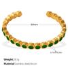 Light Luxury Retro Style Multi-Color Zircon Open Bracelet Stainless Steel Stacked Versatile C-Shaped Bracelet