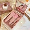 Kompaktes Reise-Make-up-Pinselset, 5 Teile, Tragbare Make-up-Essentials mit Synthetikfaser-Borsten und Spiegel-Etui, Weich im Griff
