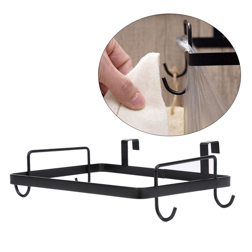 Household Hanging Iron Garbage Bag Rack Stand Bracket Trash Storage Holder Kitchen Accessory