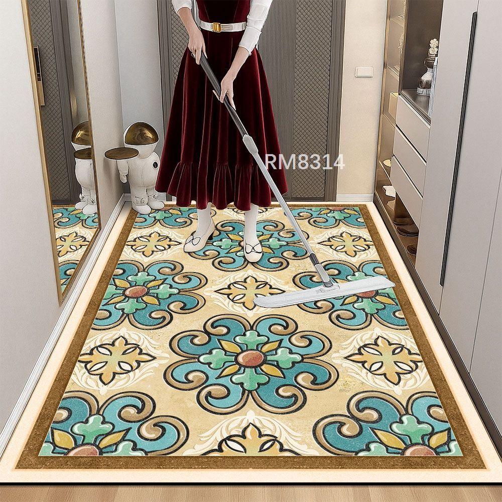 Household Door Mat Waterproof and Anti Slip PU Leather Door Mat Kitchen Floor Mat Foot Mat