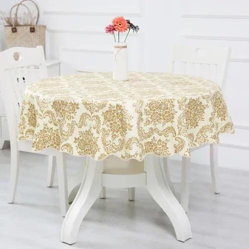 

Круглый коврик для журнального столика с кружевным краем, 2 метра, круглая скатерть из ПВХ, водонепроницаемая, противоожоговая, не смываемая маслом ткань 200CM Diameter
