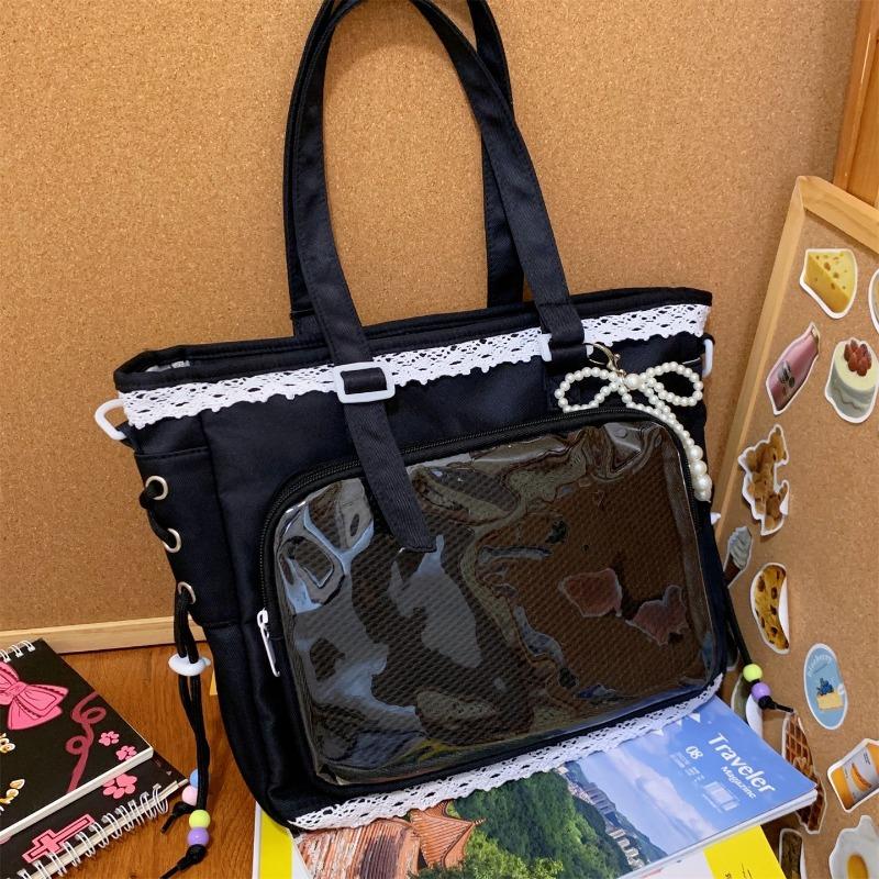 

Japanese ins new high-value, fresh, sweet and transparent pain bag, girl light and large-capacity tote bag