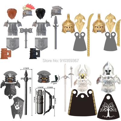 Single Sell Koruit Medieval Knights Uruk-hai Noldo Elves Gondor Warrior Dwarf Building Block Accessories Toys For