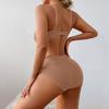 Women's Fashion New Backless Strapless Color Open Crotch Bodysuit Shapewear
