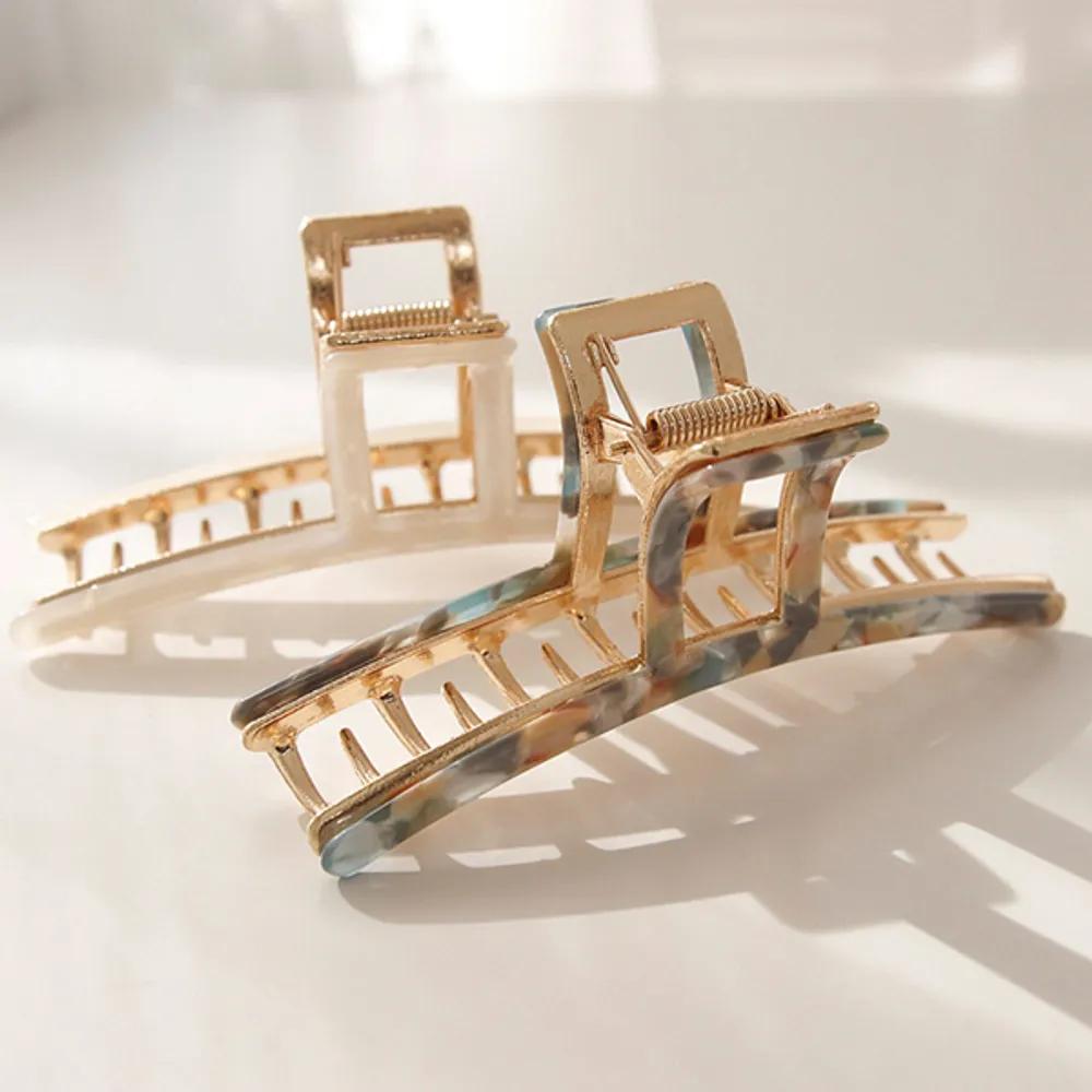 J Lauren Celluloid Slim Square Single Hair Clip H0616 beige