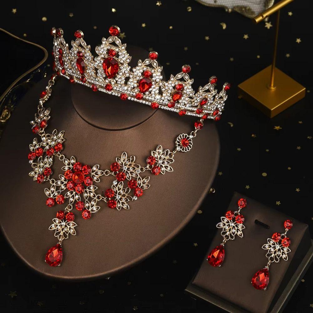 Luxuriöse Brautschmucksets im Barockstil: Kristall-Kopfschmuck, Strass-Brautkrone, Kostümparty