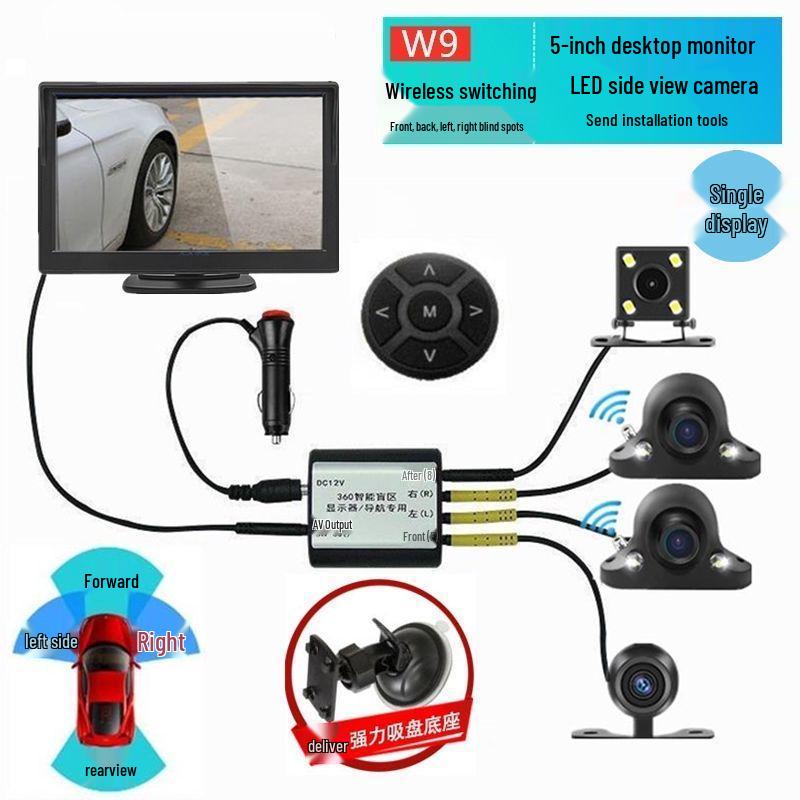 Right-Side Blind Spot Dashcam: HD Night Vision, Reversing and Full Car Auxiliary System