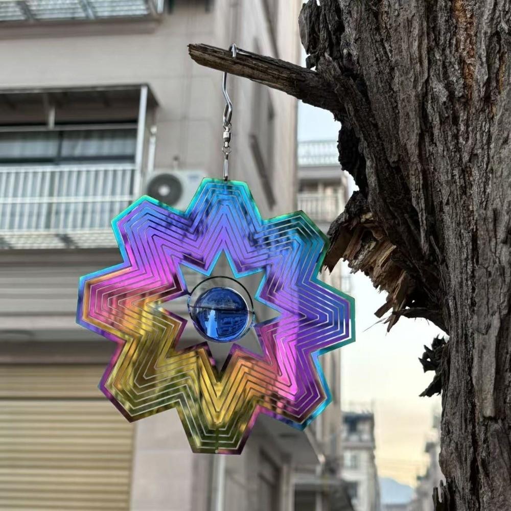 Colorful Wind Chime Pendant Gradient Wind Spinner Catcher Butterfly Hanging Ornaments  Living Room