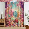 2D Flat Printing 2pcs Curtain Scene Curtains Christmas Candy Wonderland Digital Printed Polyester Drapes Festive Holiday for
