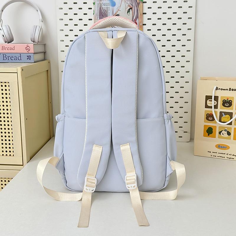 Schoolbag new high-value Mori ins fresh and sweet contrasting color splicing backpack junior high school students lightweight travel backpack