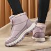 Waterproof Women Winter Ankle Boots Front Zipper Plush Snow Boots Non‑Slip Warm Outdoor Cold‑Proof Short Booties
