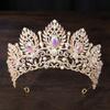 DIEZI Korean Bridal AB Crystal Rhinestone Big Tiara Crown For Women Girls Wedding Party Crown Hair Dress Jewelry Accessories
