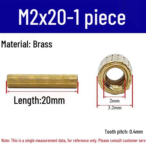 Brass M2 Round Double-Pass Knurled Copper Pillar Screw for Camera Security