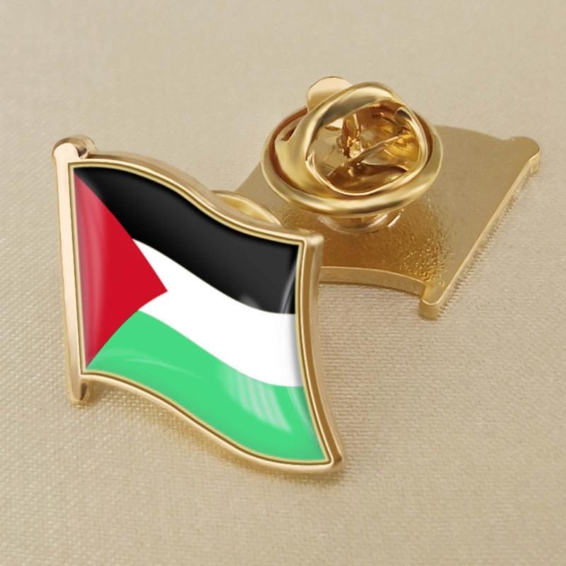 Palestine Flag Lapel Pin Metal Badges Symbol National World Flags Palestine Brooch Alloy Pins Cowboy Clothes Bag Pin