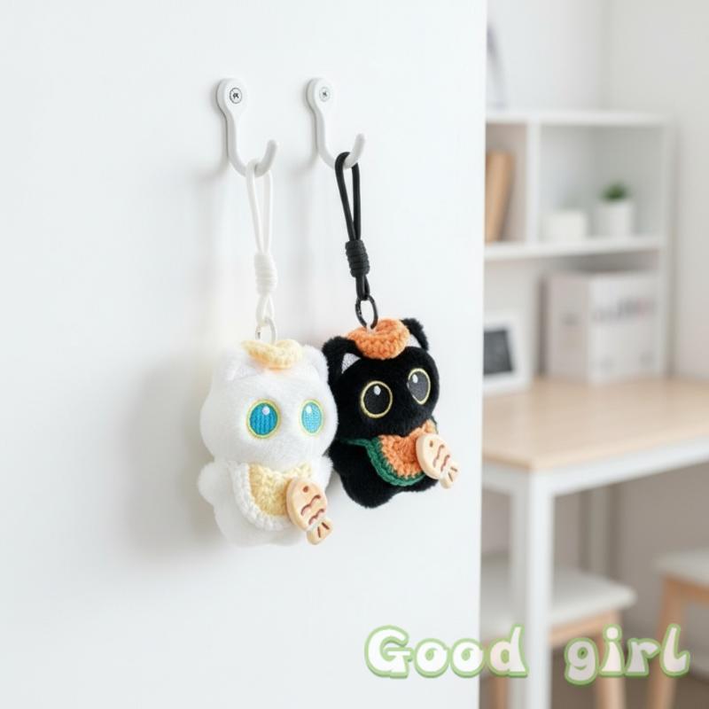 New Sale *New Sale Creative Cartoon Plush Black White Cat Doll Pendant Car Keyring Backapck Hangings Decoration Gifts