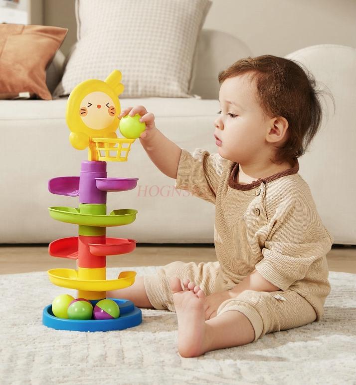 Baby Toys Over 6 Months Old Puzzle And Early Education Baby Shooting Track Ball Spin And Play