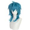 Parrucca Cosplay Anime Sally Face per Adulti Unisex Corta Blu Resistente al Calore Capelli Sintetici Accessori Oggetti di Scena per Costumi di Halloween Carnevale