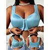 Satin-Unterwäsche mit Knopfleiste vorne, Damen, Große Größen, Raffung, Sport, BH ohne Bügel Text