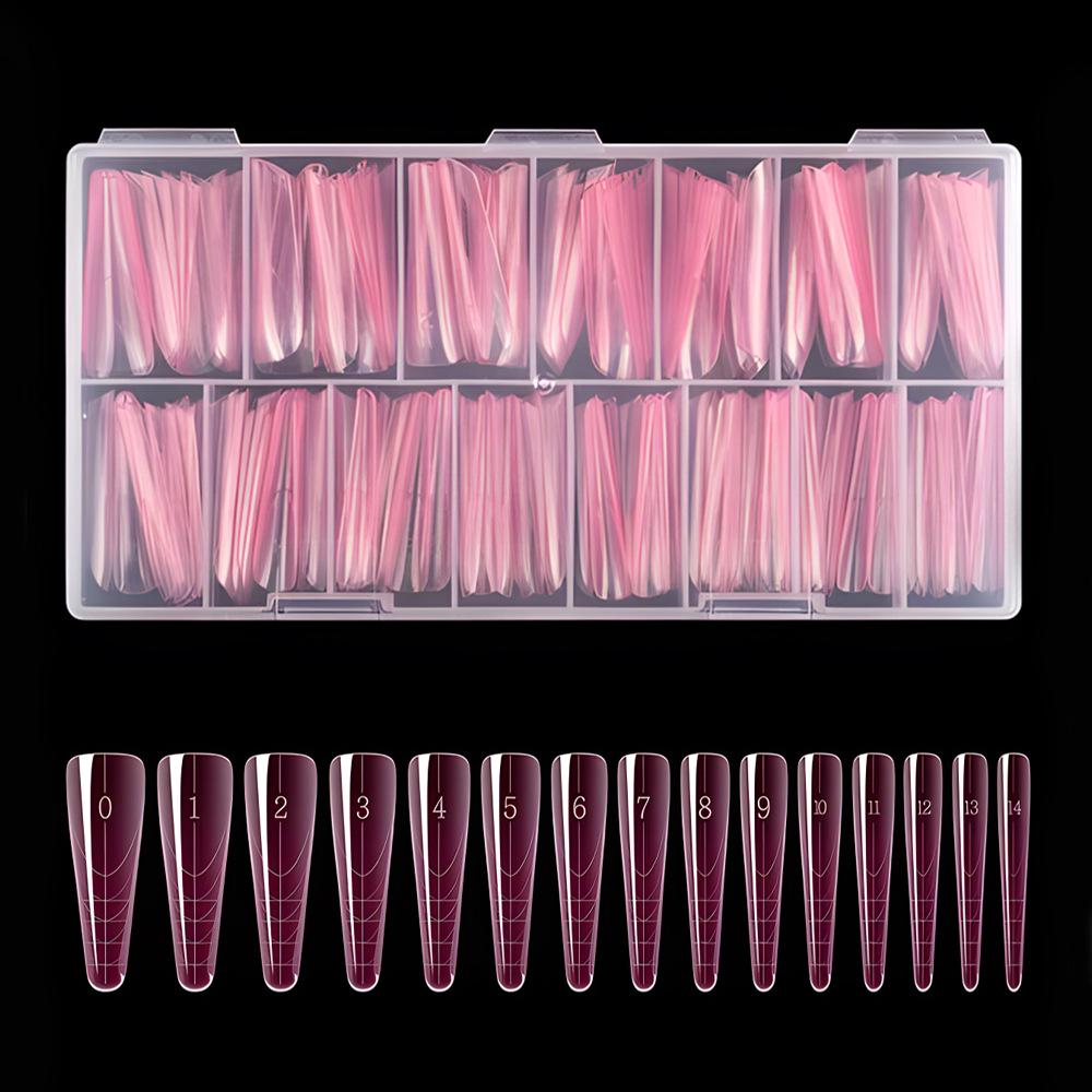 JM-26 Cross-Border Denim French Flat Nail Tips - Boxed Transparent Extension for Nail Salon Manicures