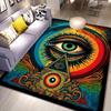 Vibrant 3D Area Rug Psychedelic Eye Mystical Third Eye Carpet for Living Room Bedroom Hallway Eye-Catching Rainbow Colors Decor