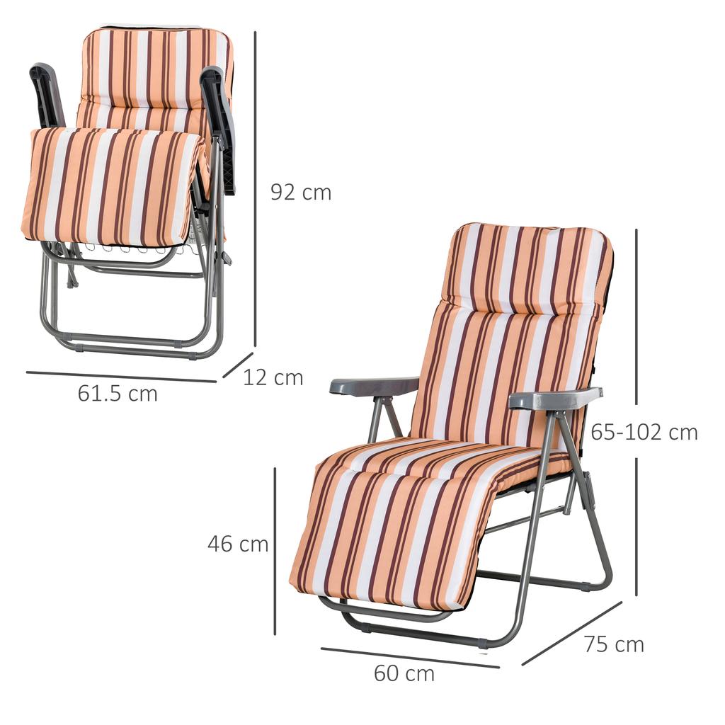 Reclining Garden Chair Set of 2, 5-Level Adjustable Zero Gravity Chairs with Cushions