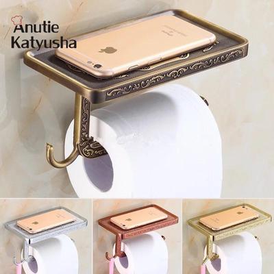 1 adet Vintage dekor tarzı tuvalet kağıdı tutucusu telefon rafı asılı tuvalet kağıdı tutucusu tuvalet