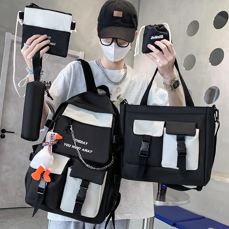 Male Middle School Students  Female Junior High School Students  Primary School Students  Contrasting Color Large Capacity Backpack