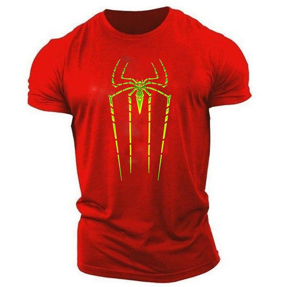 Summer Casual Sports Fashion 3D Printed Spider Adult Crewneck Short Sleeve Large Size Men's T-shirt Loose Quick Dry Comfortable