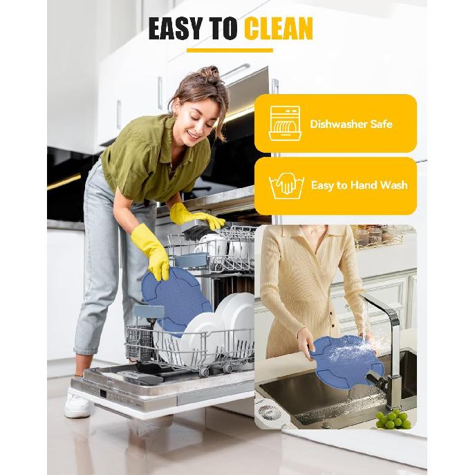Silicone Heat-Resistant Mat for Ninja Crispi Glass Air Fryer | Reble Fireproof Heat Resistance Hot Pad | Anti-Slip Kitchen Countertop Protector |