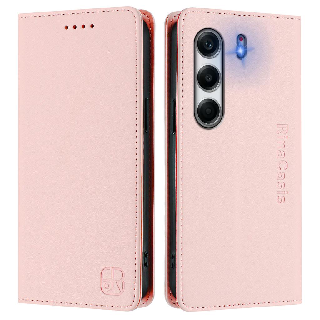 For TECNO Camon 40 Pro 4G Leather Case RINACASIS RC01 Phone Cover with RFID Blocking Wallet Stand