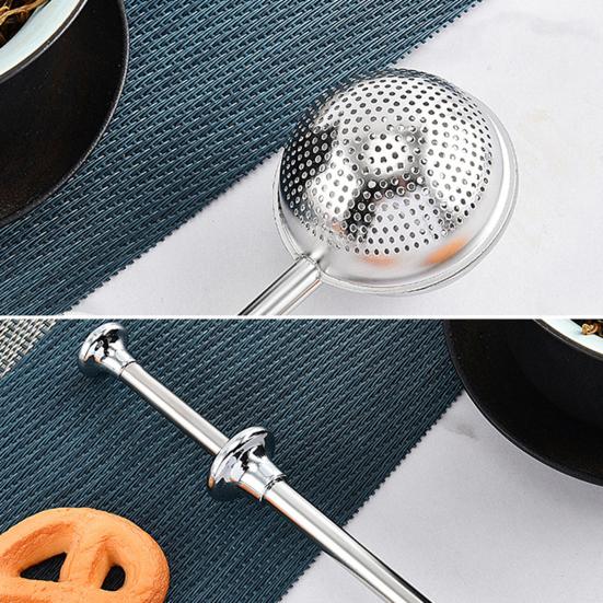 Tea Maker Loose Leaf Tea Infuser Stainless Steel Tea Ball with Fine Mesh Strainer And Retractable Long Handle Reusable Tea Steeper for Herbal Black