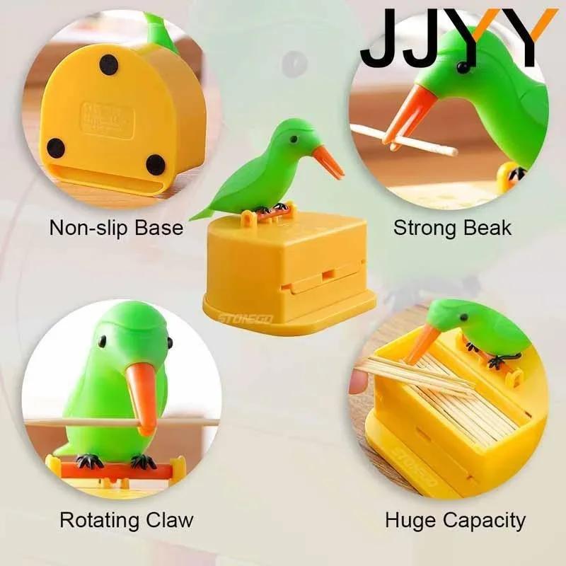 Detachable Toothpick Storage Box Automatic Push Toothpick Holder Bird Design Kitchen Table Decoration Organizer