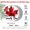 2D Flat, 1pc Patriotic Canada Day Round Aluminum Metal Sign, Watercolor Red Maple Leaf "Happy Canada Day" Design, Durable Weatherproof Wall Decor