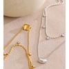 Eetit Luxury Fashion Double-Layer Zirconia Drop Exquisite Chain Overlay Necklace Stainless Steel Popular Pendant Collar Jewelry
