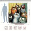 Colorful Cartoon Cats Waterproof Shower Curtain for Bathroom Decor, Bringing a Fun and Whimsical Touch To Your Space