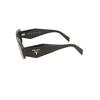 Prada PR 17WS 1AB5S0 Black Plastic Rectangular Sunglasses, Gray Lenses, Black, 49-20-145, Black/White, 49-20-145