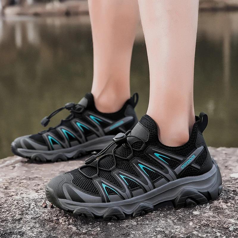 Men's Women's Casual Hiking Shoes Outdoor Fashion, Breathable Mesh One Foot Hiking Shoes Comfortable and Non Slip Sports Shoes