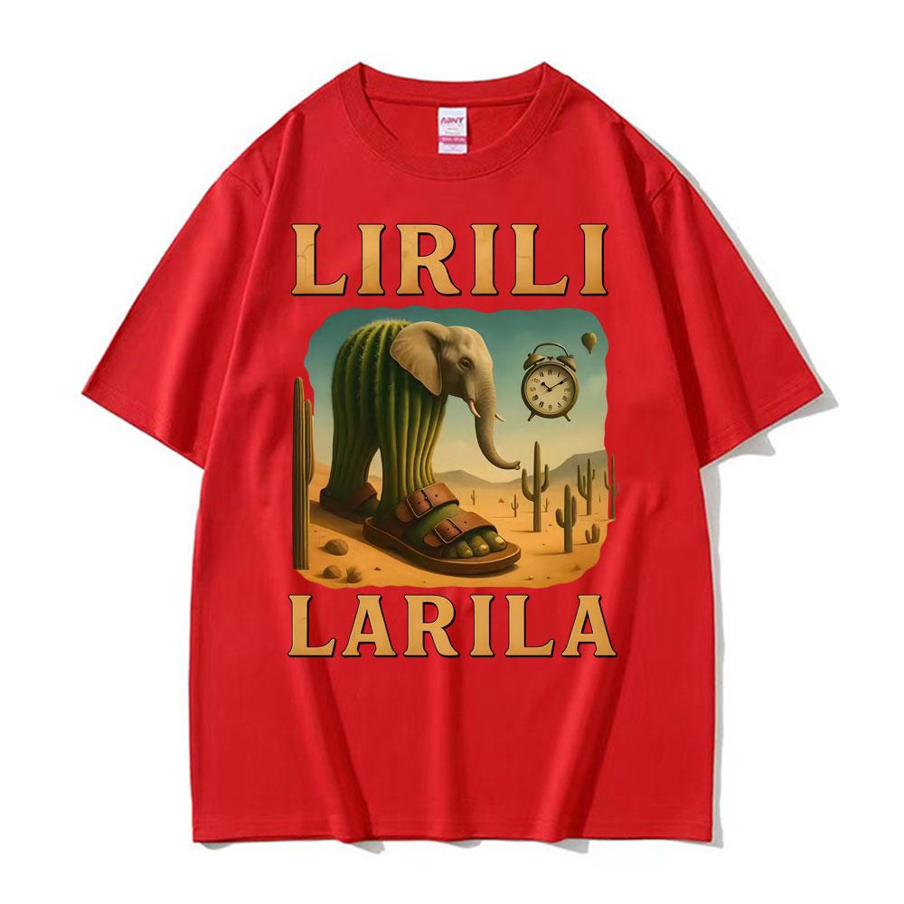 Italienische Ballerina Grafik T-Shirt Lustige Lirili Larila Meme T-Shirts für Männer Frauen Mode Ästhetik Trendiges Kurzarm T-Shirt