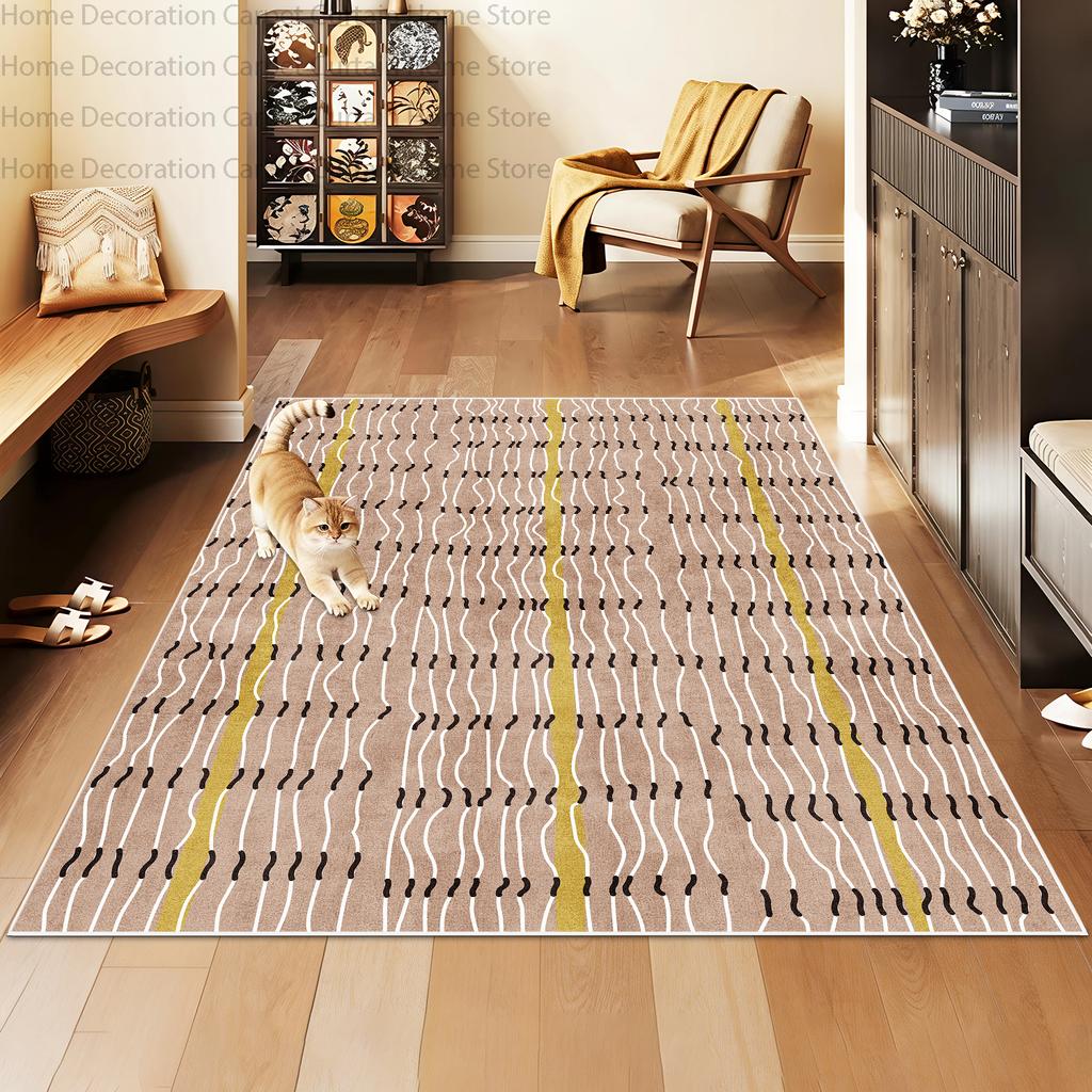 Nordic Multicolor Checkered Geometric Entryway Carpet for Living Room Decor Coffee Rug Non-slip Washable Lint-free Pet Floor Mat