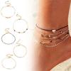 5pc Anklet Women's Anklet Shaped Initial Anklet Summer Gift Beach Decorations