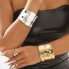 DIEZI Hip Hop Simple Irregular Geometric Cuff Bangles Fashion Gold Silver Color Spring Bracelet Bangles For Women Men Jewelry