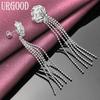925 Sterling Silber Rosenperlenkette Ohrringe Hochzeitsschmuck