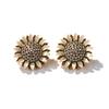 Vintage flower fringed stud earrings medieval vintage niche ring pearl premium earrings light luxury ear jewelry