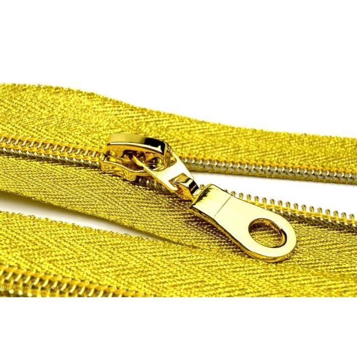 Fermeture Éclair - ECLAIR PRESTIL - Lurex Doré - Non-séparable - 20cm - Oeko-Tex