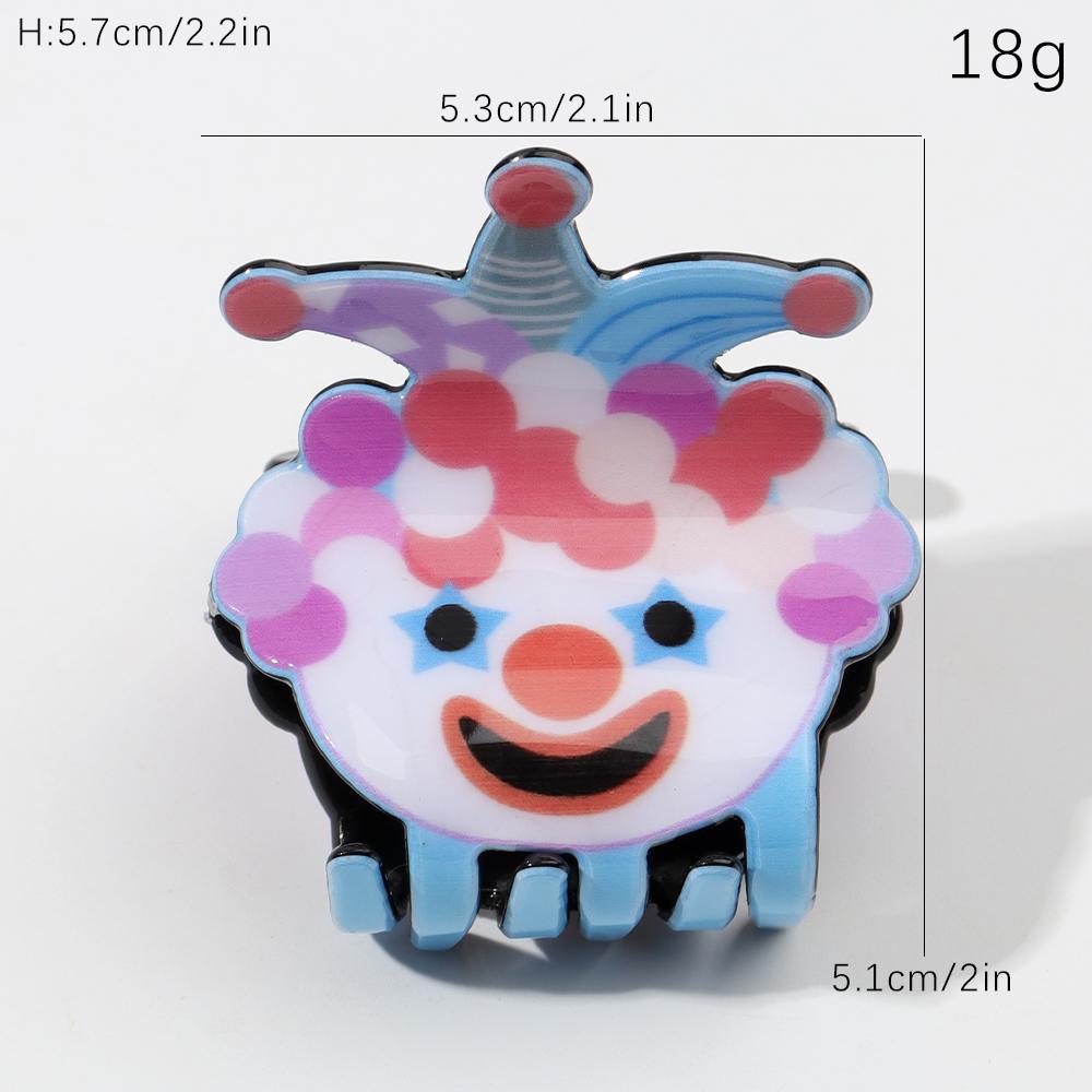 1 шт. Мультяшный милый праздничный клоун маленький зажим-краб для волос дизайн зажим-краб украшение для волос ацетат забавная заколка для волос Size fits all