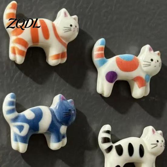 Metal Surfaces Magnetic Decor 5Pcs Cartoon Cat Refrigerator Magnet Set, Hand-painted Kitten for Fridge Lover Magnets Locker Whiteboard, Kitchen