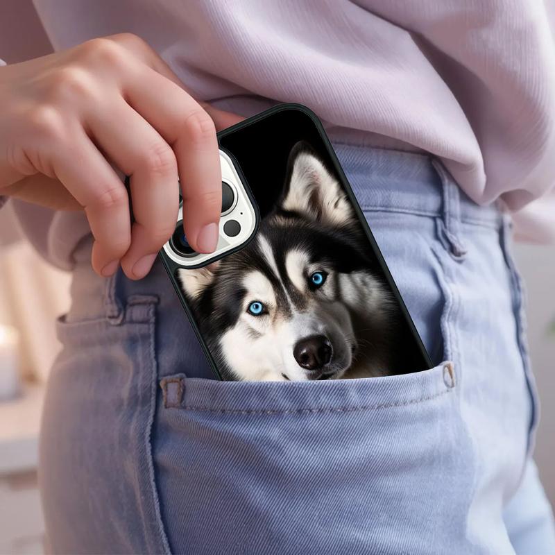 Animal Dog Husky Phone Case For iPhone 17 Air 15 16e 14 13 Pro Max Coque 12 11 Pro Max PLUS Cover