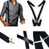 35/25/20mm Wide Men Suspenders High Elastic Adjustable 4 Strong Clips Suspender Heavy Duty X Back Trousers Braces